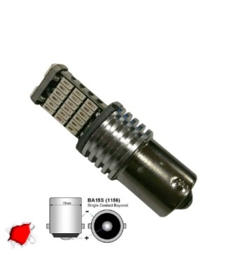 GloboStar® 1156 - BA15S - P21W 04462 Λάμπα Αυτοκίνητου  45 SMD 4014 Can Bus 5.6W 360° DC 12V IP20  Κόκκινο